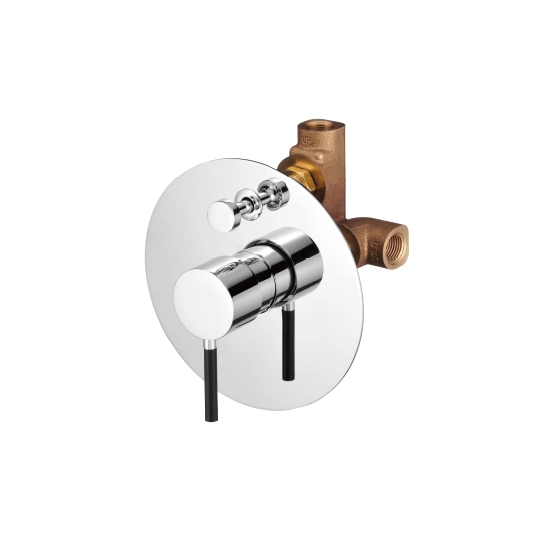 Wall type single handle dual control valve body group