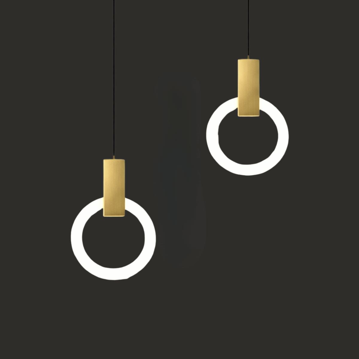 Luxury Gold Ring LED Pendant Light – Modern Circular Hanging Lamp 