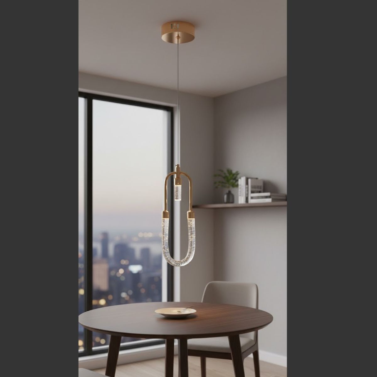 Oval Crystal LED Pendant Light &ndash; Gold Finish 