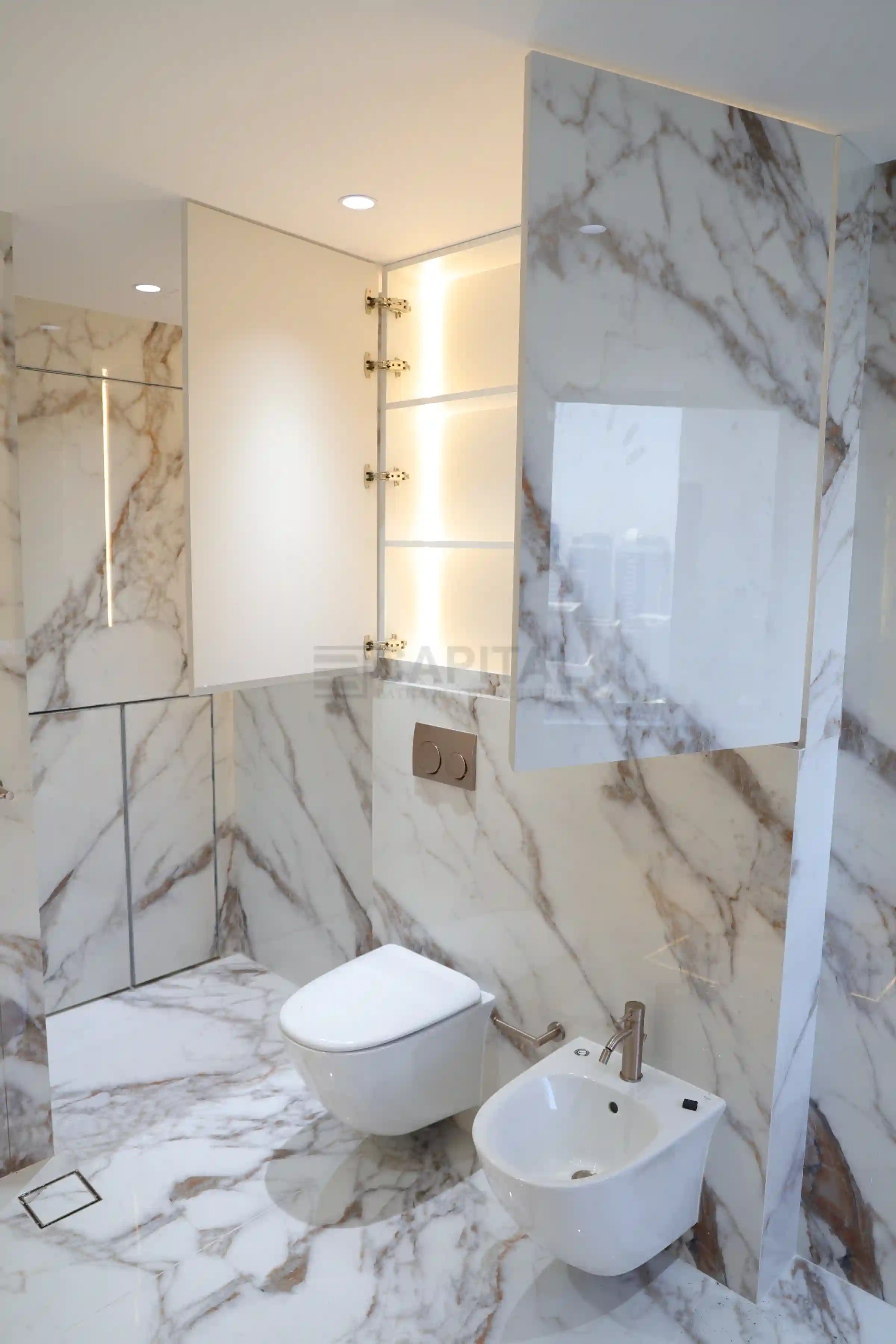 Bathroom Porcelain Wall Detail