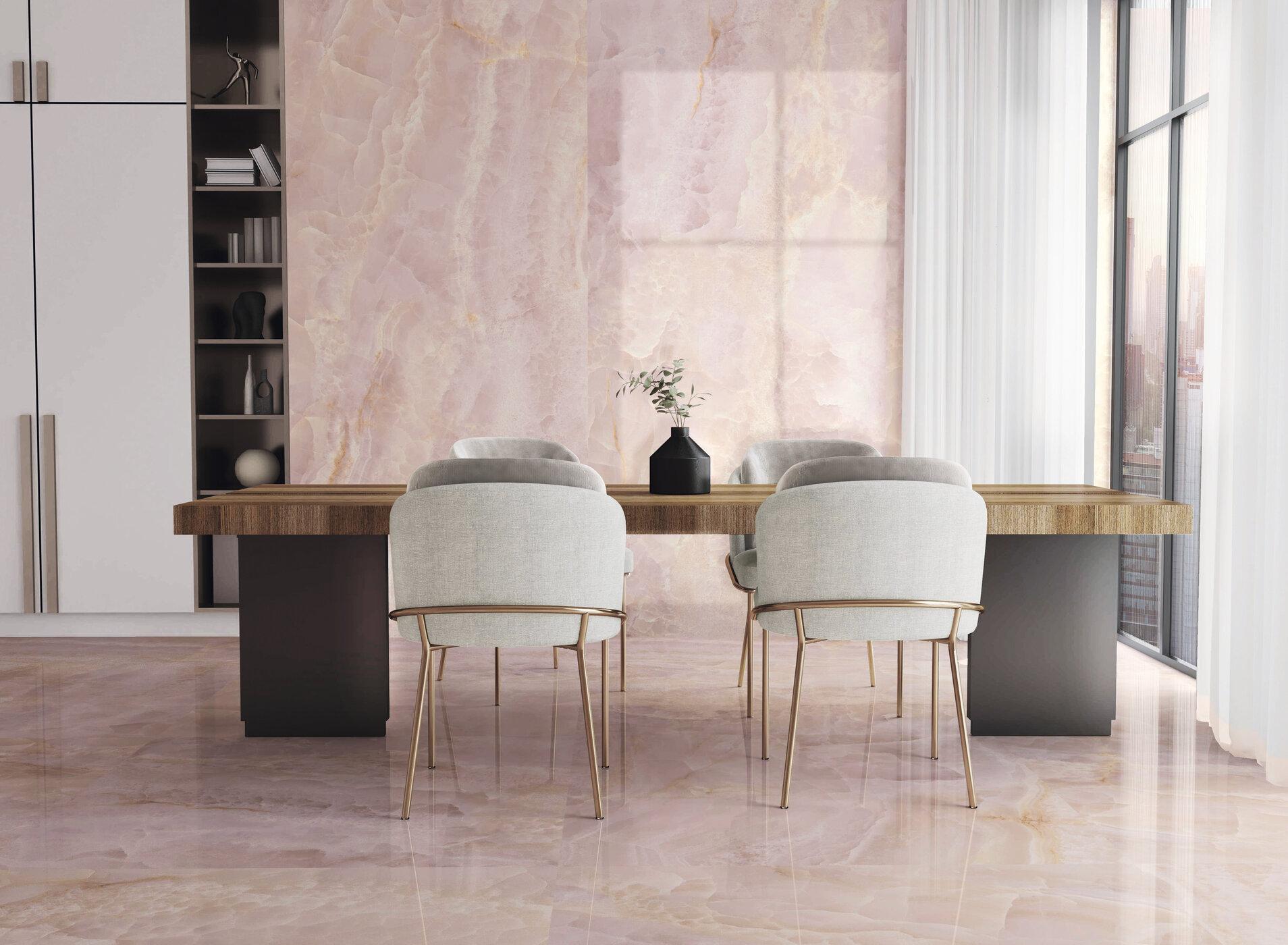 Saphire Rose Pulido Porcelain Tile 60x120 cm – Made in Spain | Elegant Polished Pink Finish