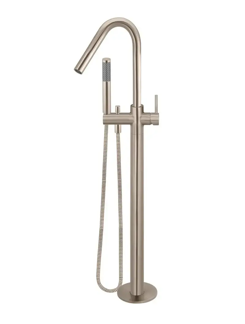 Round Paddle Freestanding Bath Spout and Hand Shower