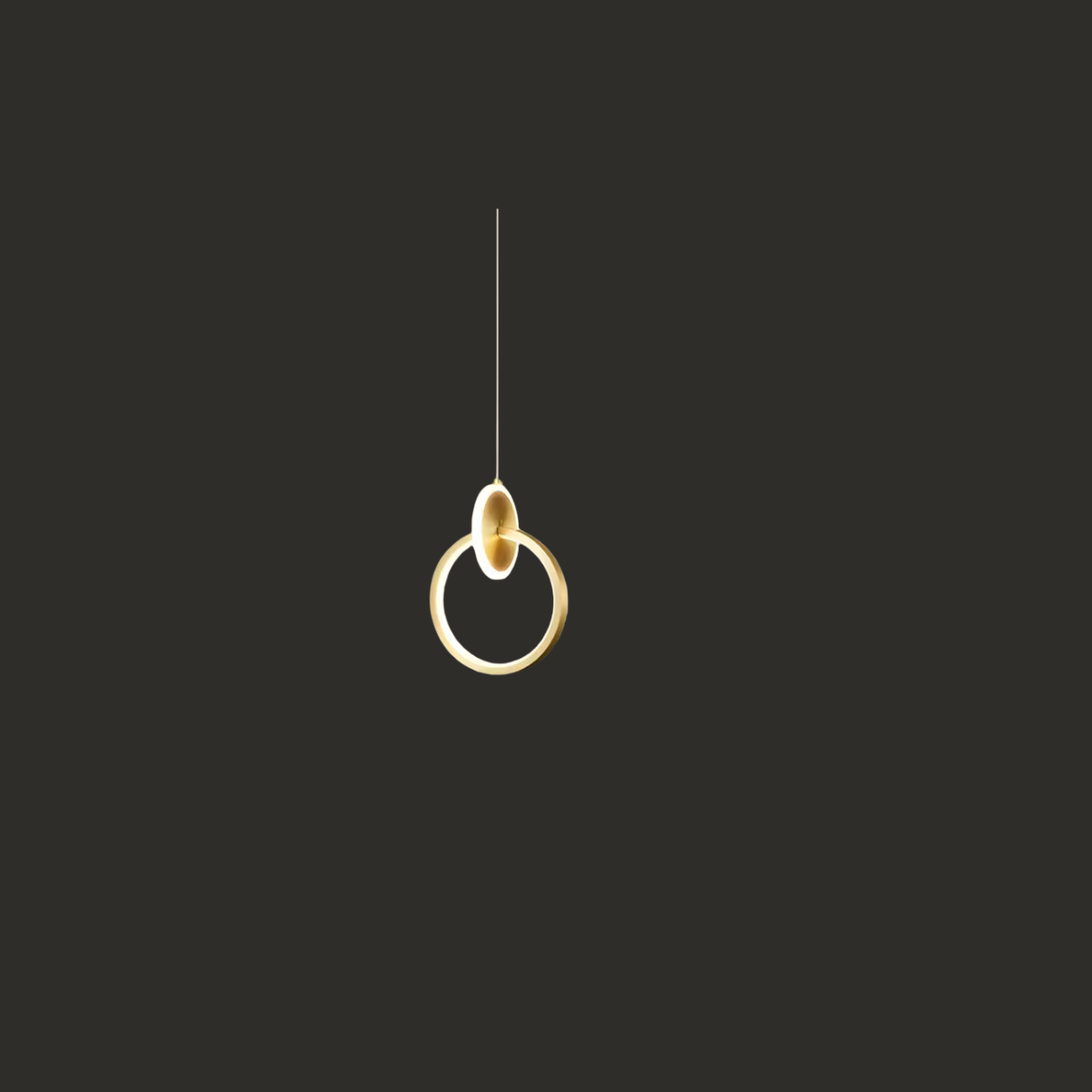 Ring LED Pendant Light Gold Finish 