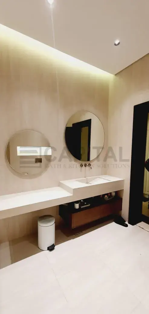 Modern Round Frameless Bathroom Mirror – Minimalist Wall Mirror  
