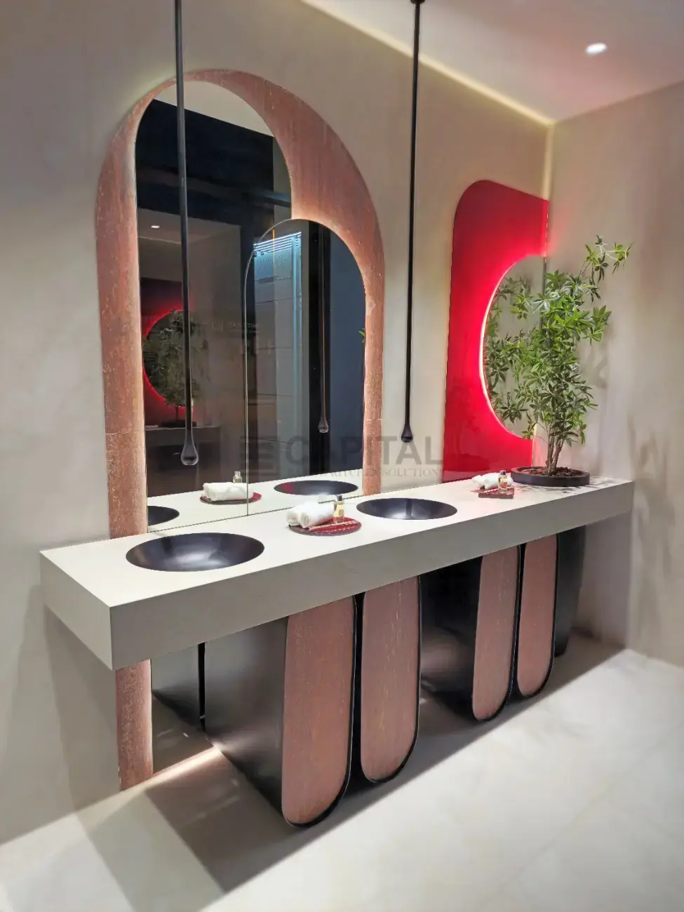 Arched-Pedestal Porcelain Console  Art Line 360