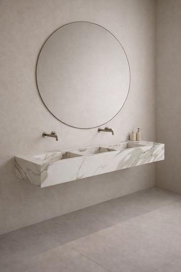 Integrated Porcelain Basin Counter
