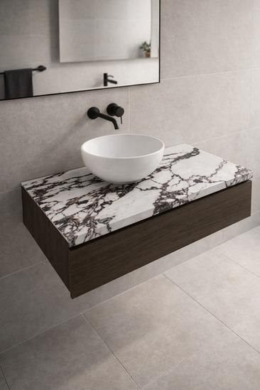 Calacatta Porcelain Floating Vanity without basin
