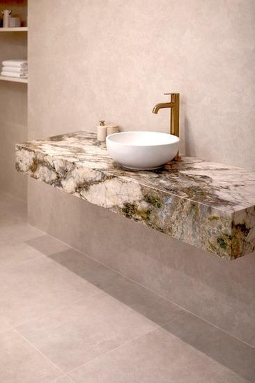 Golden Vein Porcelain Basin Counter without basin