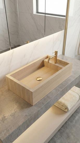 Rectangular Porcelain Basin Counter