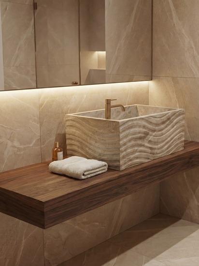 Sculpted Porcelain Basin Counter