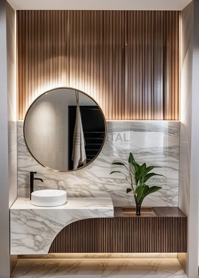 مفهوم تصميم مبتكر للكونتر المصنوع من البورسلين