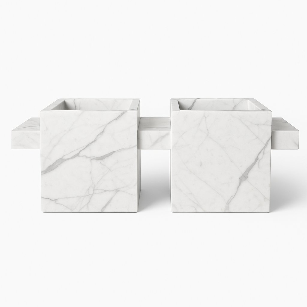 Wall Hung Washbasin With Connecting Shelves