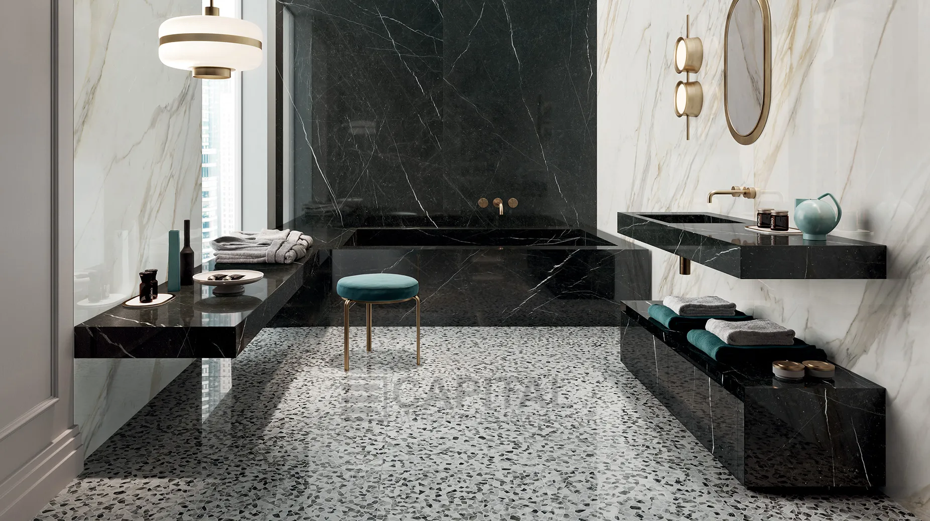 مفهوم تصميم مبتكر للكونتر المصنوع من البورسلين