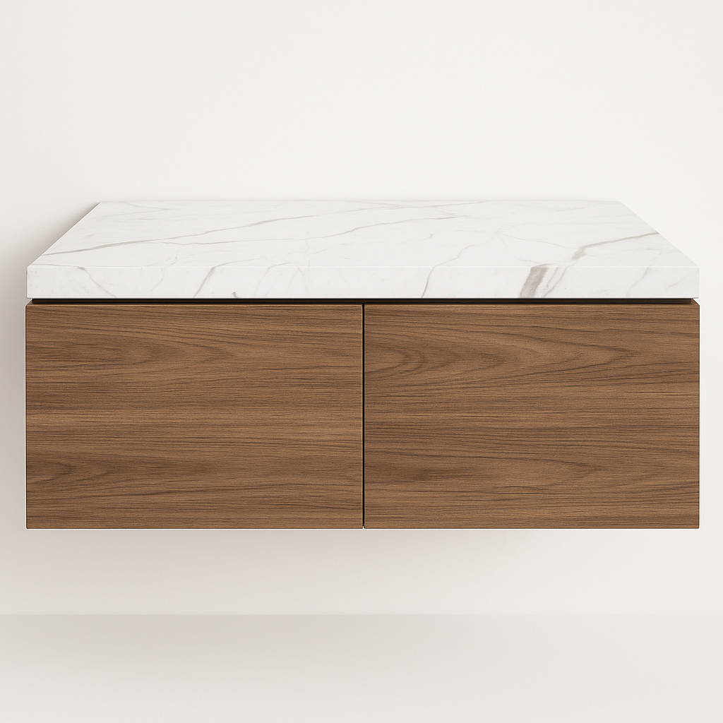 Porcelain Top Counter With Moist Resistant Cabinets