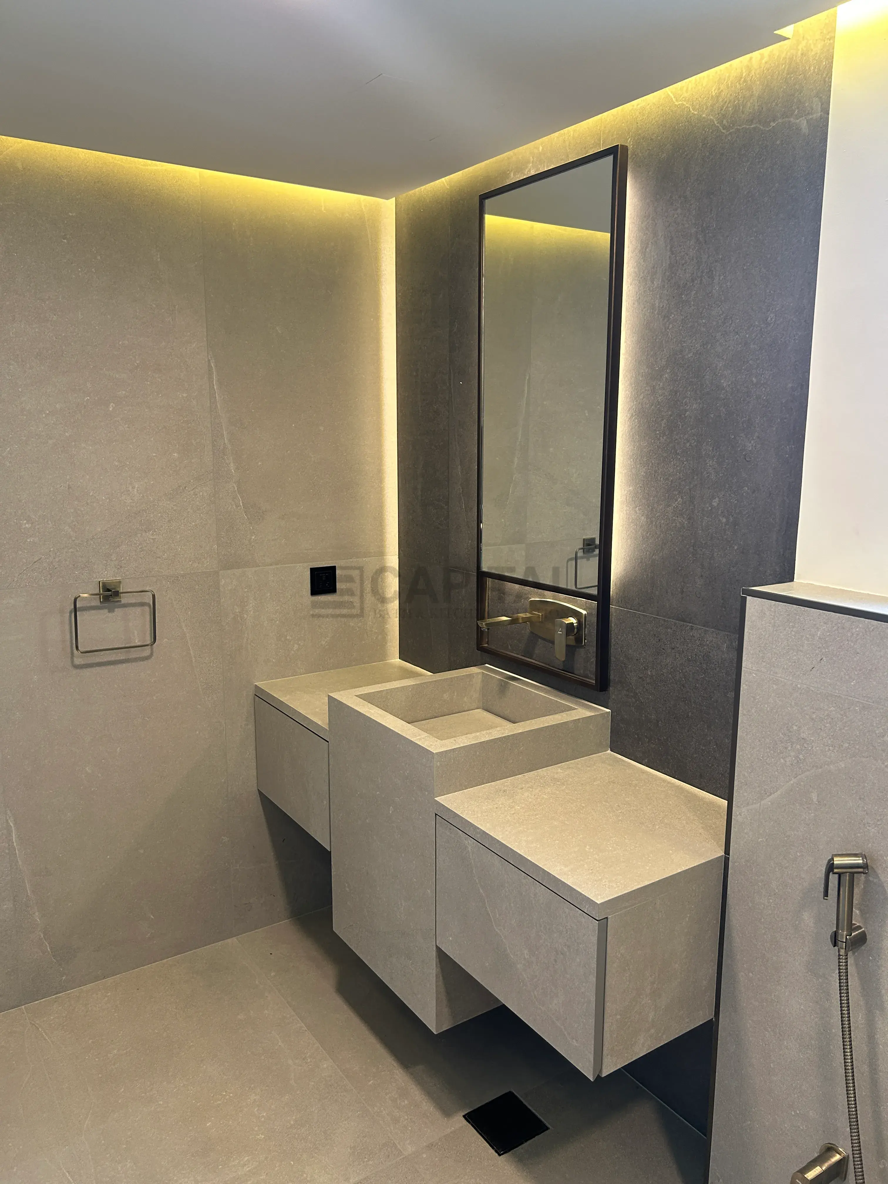 Solo Series Step-Block Dual-Basin Vanity