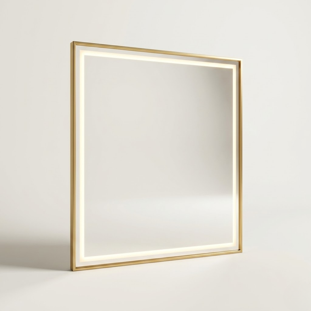 Rectangular LED Bathroom Mirror with Slim Frame 