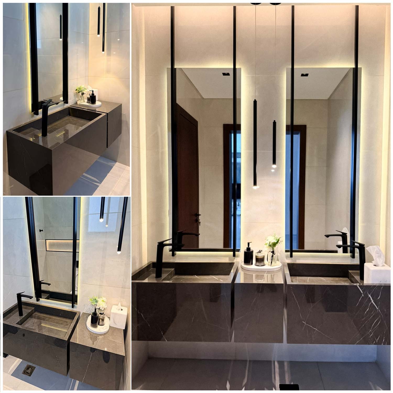 Living Room Bathroom Collage - Shakhbout City Villa