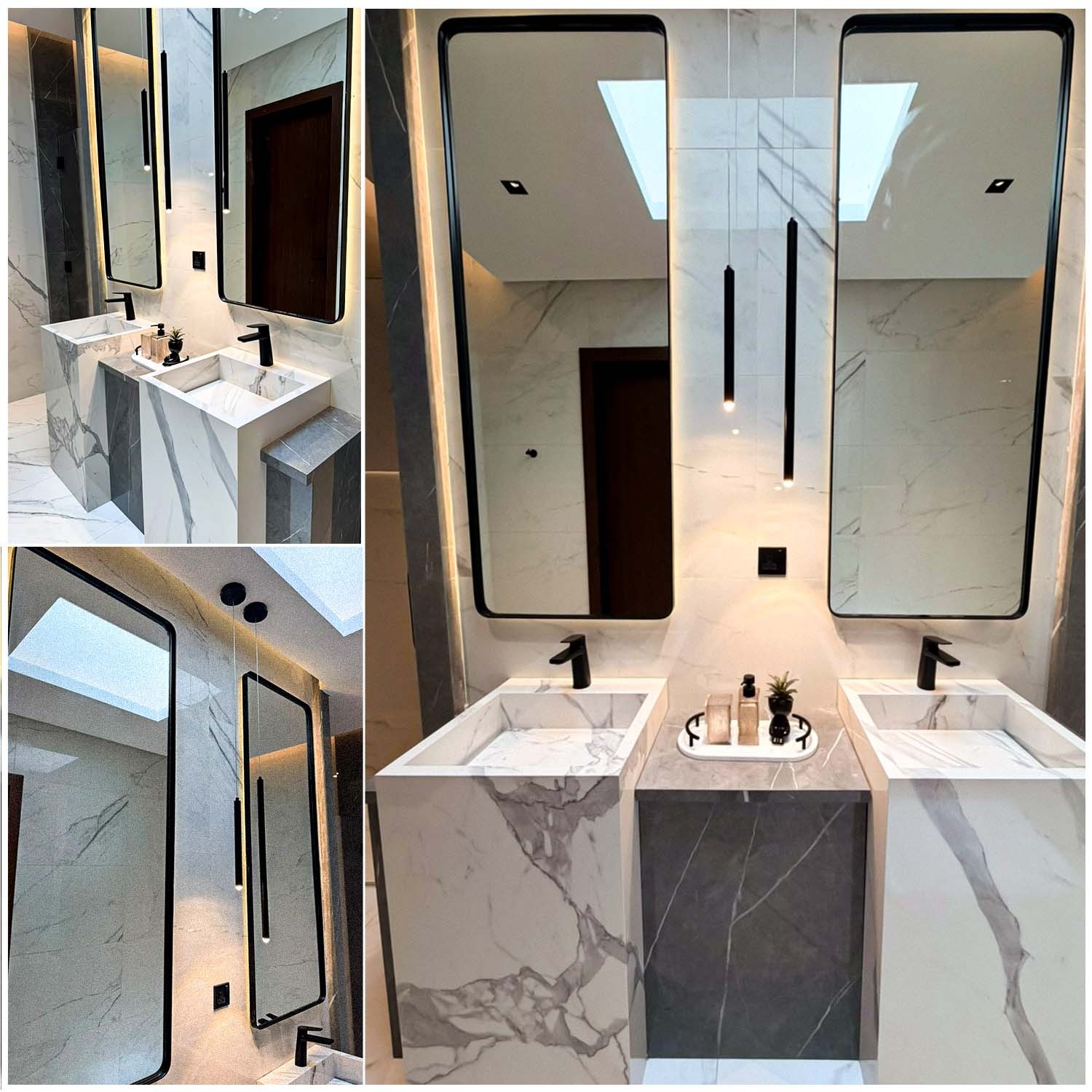 Master Room Bathroom Collage - Shakhbout City Villa